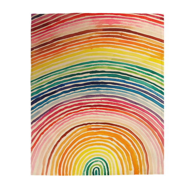Velveteen Plush Blanket - Rainbow