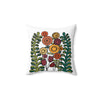 Vintage Flowers and Ferns Spun Polyester Square Pillow
