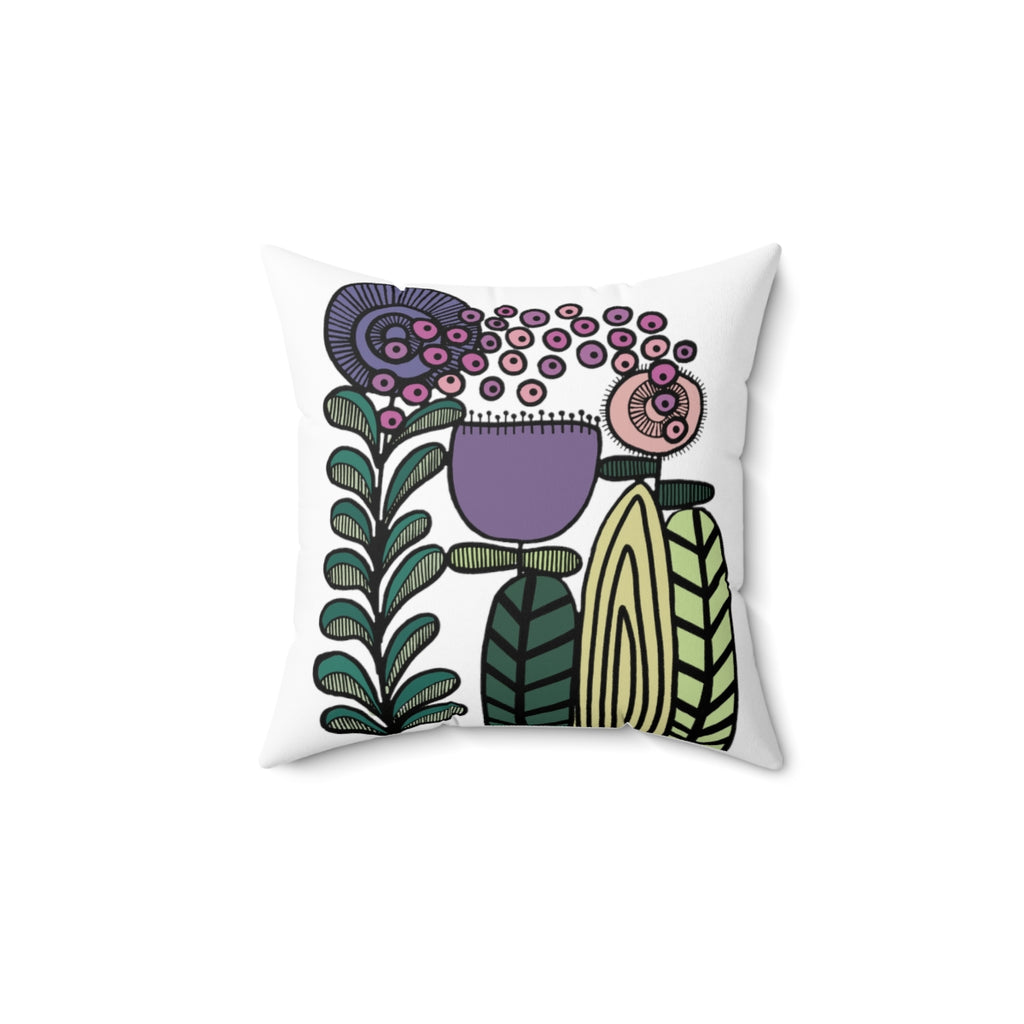 Vintage Lavender Flower Spun Polyester Square Pillow