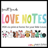 Lunchbox Notes - Love Notes - Forest Friends - Printable .pdf